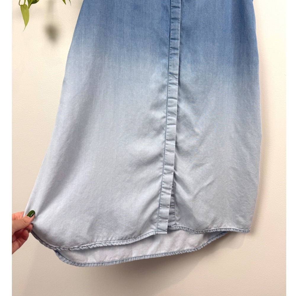 Beachlunchlounge Ombre Denim Shirt Dress Womens Medium Blue Sleeveless Lyocell - Picture 5 of 8